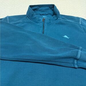 Tommy Bahama men’s quarterzip pullover, blue.  XL.  Excellent condition!